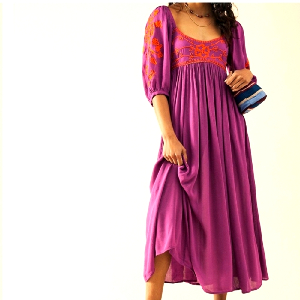 FP Pink Wedge Maxi Dress